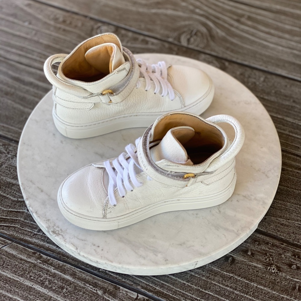 Kids Unisex 100MM WHITE High Top Sneakers Italian - Picture 7 of 7